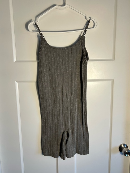 Noisy may Pants - Noisy Mae Women’s M/L Strappy Unitard Silver Dance Performance 2868